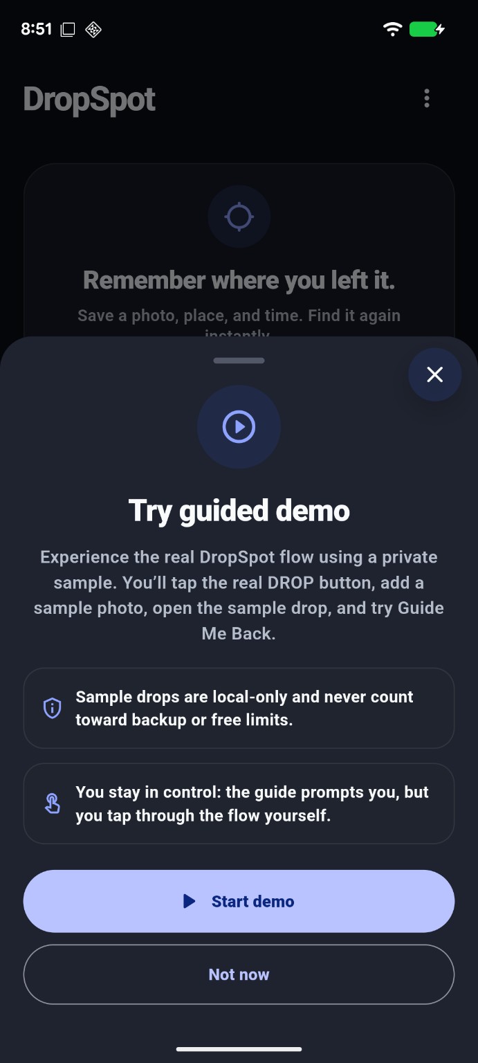 DropSpot guided demo intro
