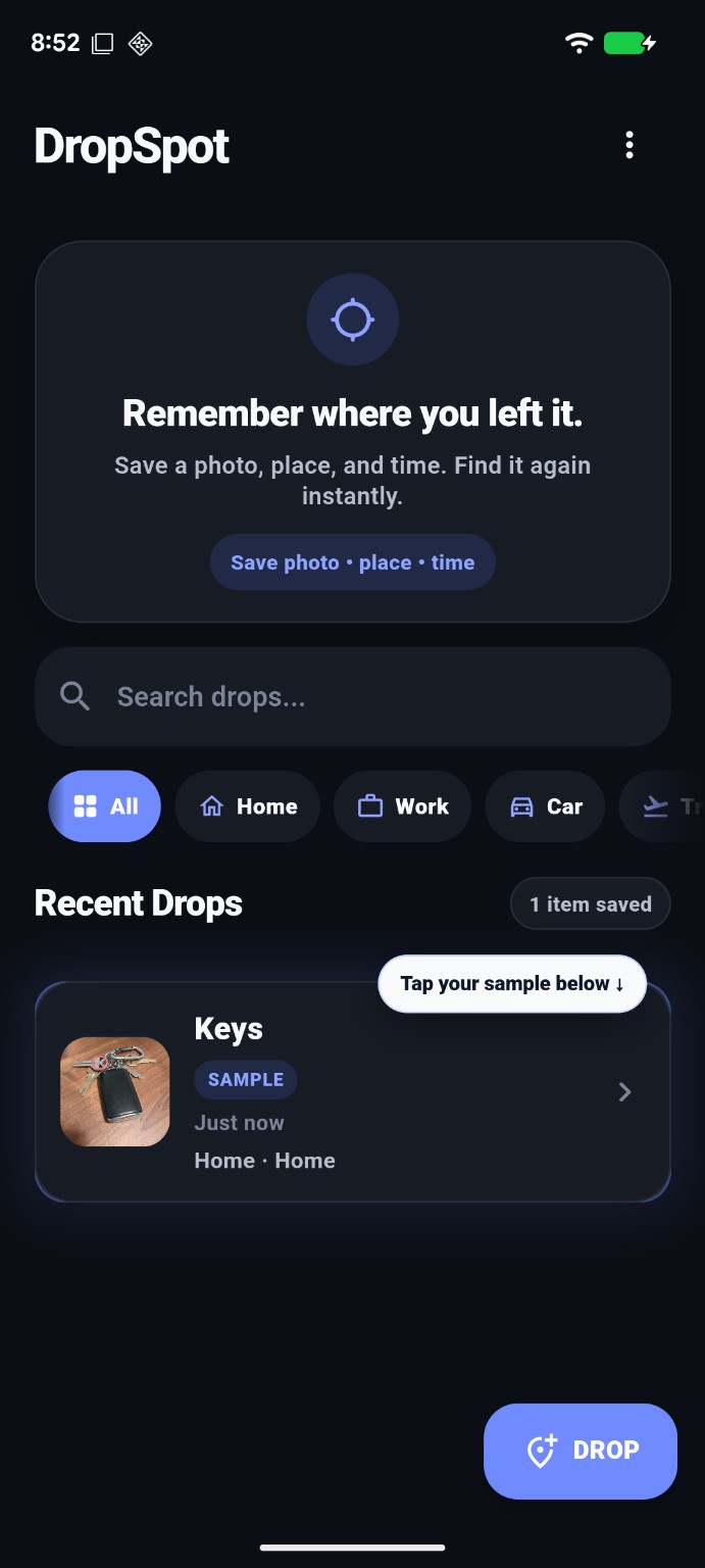 Open the sample drop